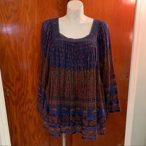 MARISOL Bohemian Top with Gold Thread